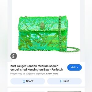Kurt Geiger London worn 1 hour neon sequin bag